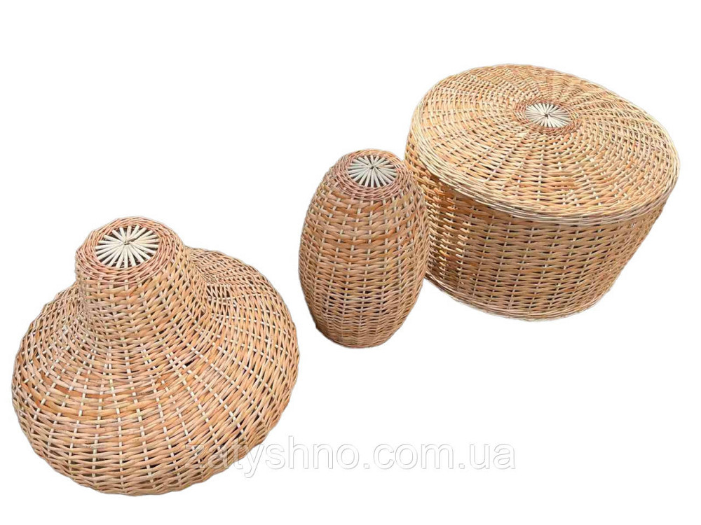 Люстра плетеная в колыбу или беседку набор | люстры плетеные из лозы  | торшеры абажуры бра Киев - изображение 3