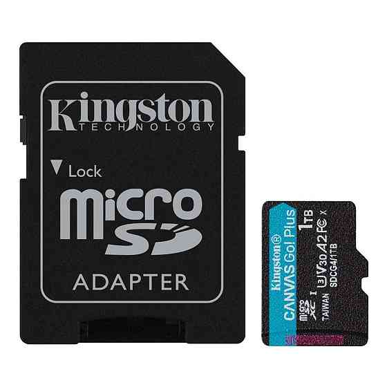 Карта пам'яті microSDXC (UHS-1 U3) Kingston Canvas Go! Plus 1Tb class 10 A2 V30 (R200MB/s, W-160MB/s) (adapter SD) Київ