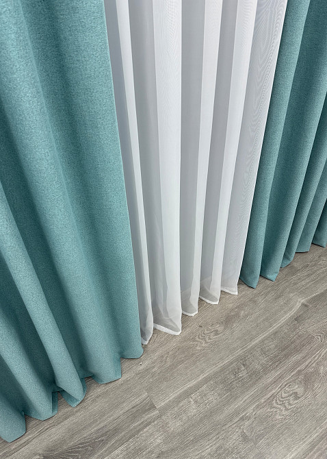 Премиум шторная ткань blackout 100%, двусторонняя, коллекция «ASHEN NIGHT» цвет лазурный 1846ш Киев - изображение 7