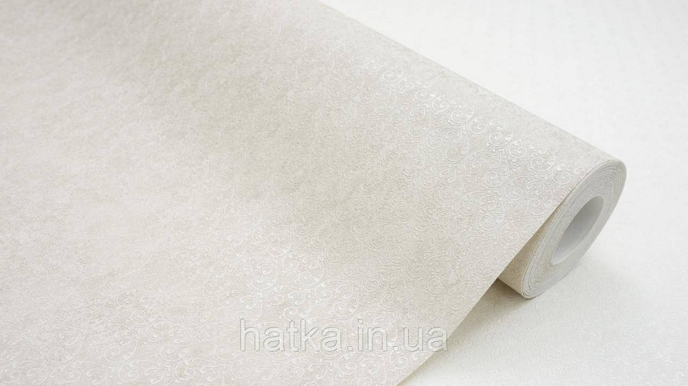 Шпалери метрові вінілові на флізеліні Sintra Classic класика однотонні дрібні завитки структурні бежево-сірі 600337 Київ - фото 2
