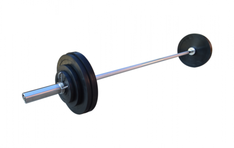 Обгумована штанга на 75 кг з олімпійським грифом Гантелі, гирі, штанги та диски металеві розбірні Київ - фото 8