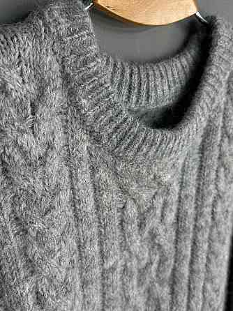 Светр жіночий A-N 3324 оверсайз крупна в’язка букле коси довгий one size, світло-сірий, one size Київ