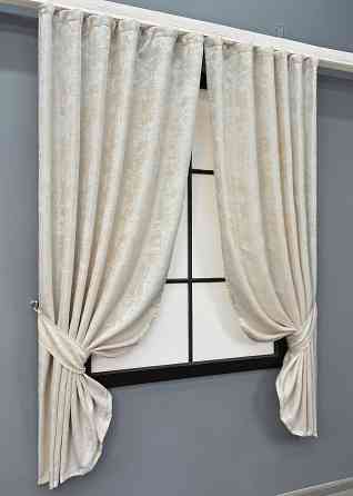 Комплект коротких штор VR-Textil Жакард Sultan YL № 1763ш Молочний 130х170 см 2 шт (35-0461) Київ