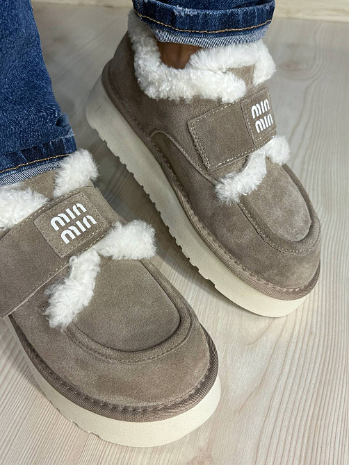 Ботинки женские Hengji 720-5 угги замшевые на меху с липучкой бежевые, 39, 24,5 см Киев - изображение 19