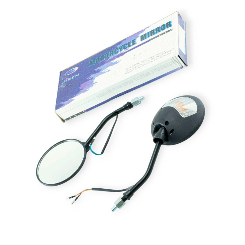 Зеркало 2 шт) Minsk-Viper CG-125-150 10 мм с поворотами ножка черная (к-кт Мукачево - изображение 1