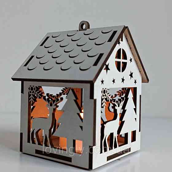 Новорічні іграшки з LED підсвіткою  10см Декор "Зимовий ліс". Ірпінь