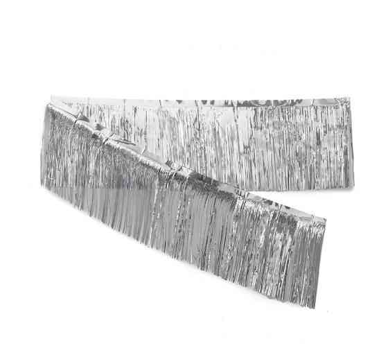 Дождик гирлянда на стену 29 см на 300 см серебристый Киев