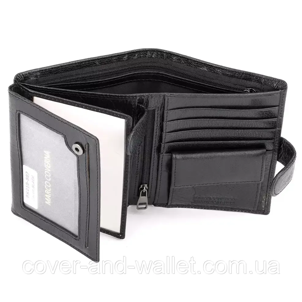 Елітний чоловічий портмоне з відділенням для документів Marco Coverna 010-807 чорний Київ - фото 11