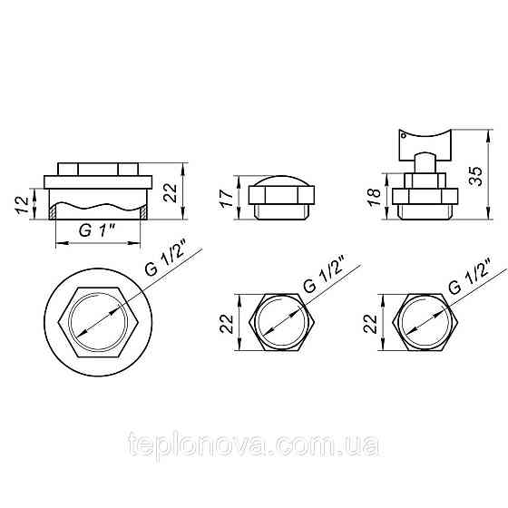 Комплект футорок секційного радіатора CRISTAL NR-2011 1/2| (HT 404) Чернівці