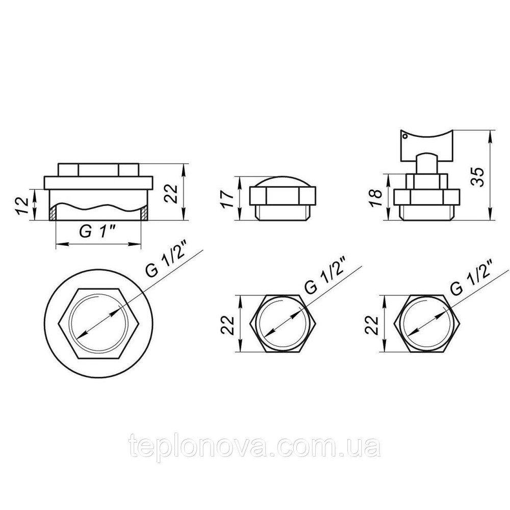 Комплект футорок секційного радіатора CRISTAL NR-2011 1/2| (HT 404) Чернівці - фото 2