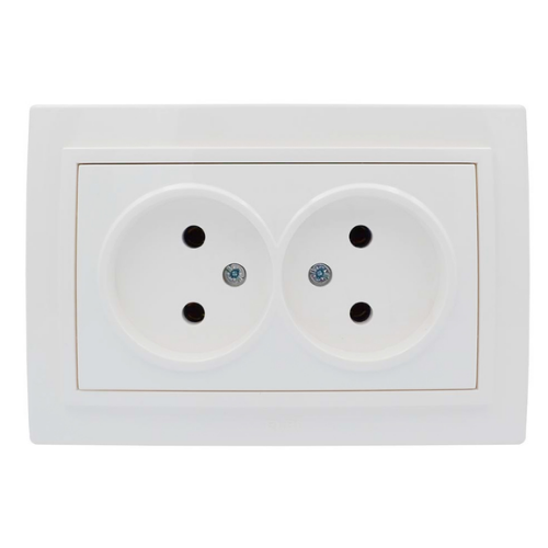 ZENA білий Розетка внутрішня 2-а без заземлення Ел-Би Житомир