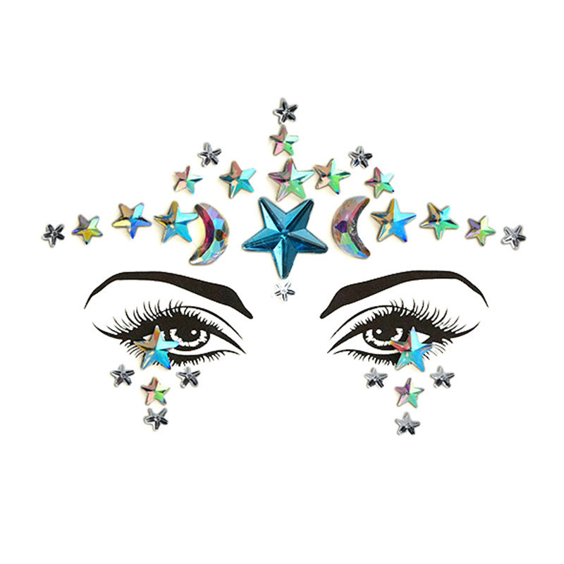 Наклейки стрази на обличчя унісекс one size різнобарвний Київ - фото 1