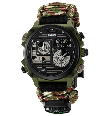 Часы мужские наручные спортивные Skmei 2202 Paracord (Камуфляжный нейлоновый ремешок) Винница