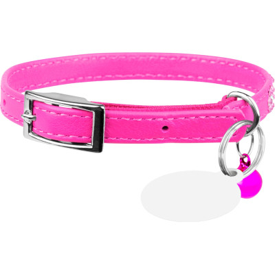 Ошейник для животных WAUDOG GLAMOUR "Цветочек" с резинкой и стразами для кошек (розовый) (32557) Винница - изображение 1