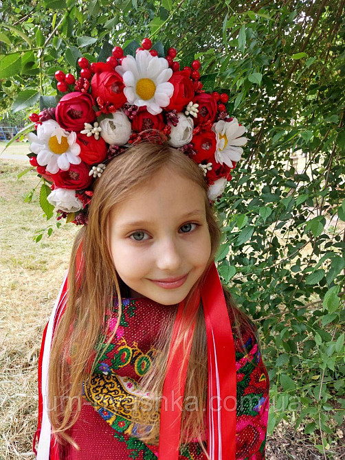 Віночок український жовто-блакитний сценічний зі стрічками Кривий Ріг - фото 6