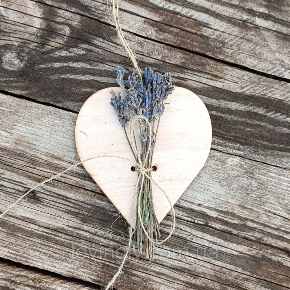 Деревянная открытка в форме сердца с натуральным декором. Ирпень - изображение 2