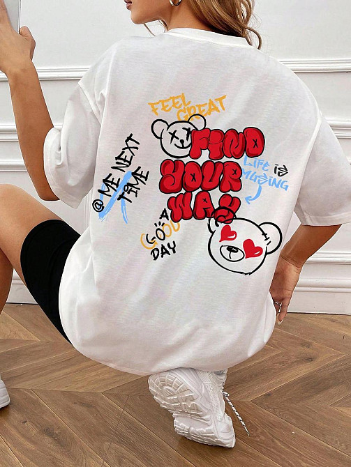 Футболка жіноча з принтом  44 Біла 2634324771 Дніпро - фото 1