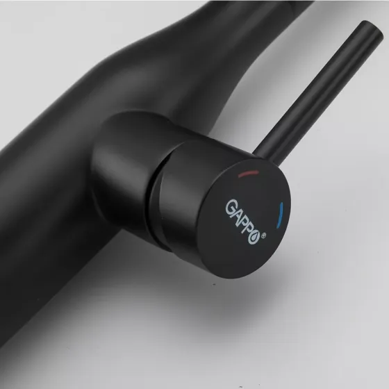 Змішувач з висувним виливом для кухні GAPPO G4398-46, 2 режими, чорний Київ