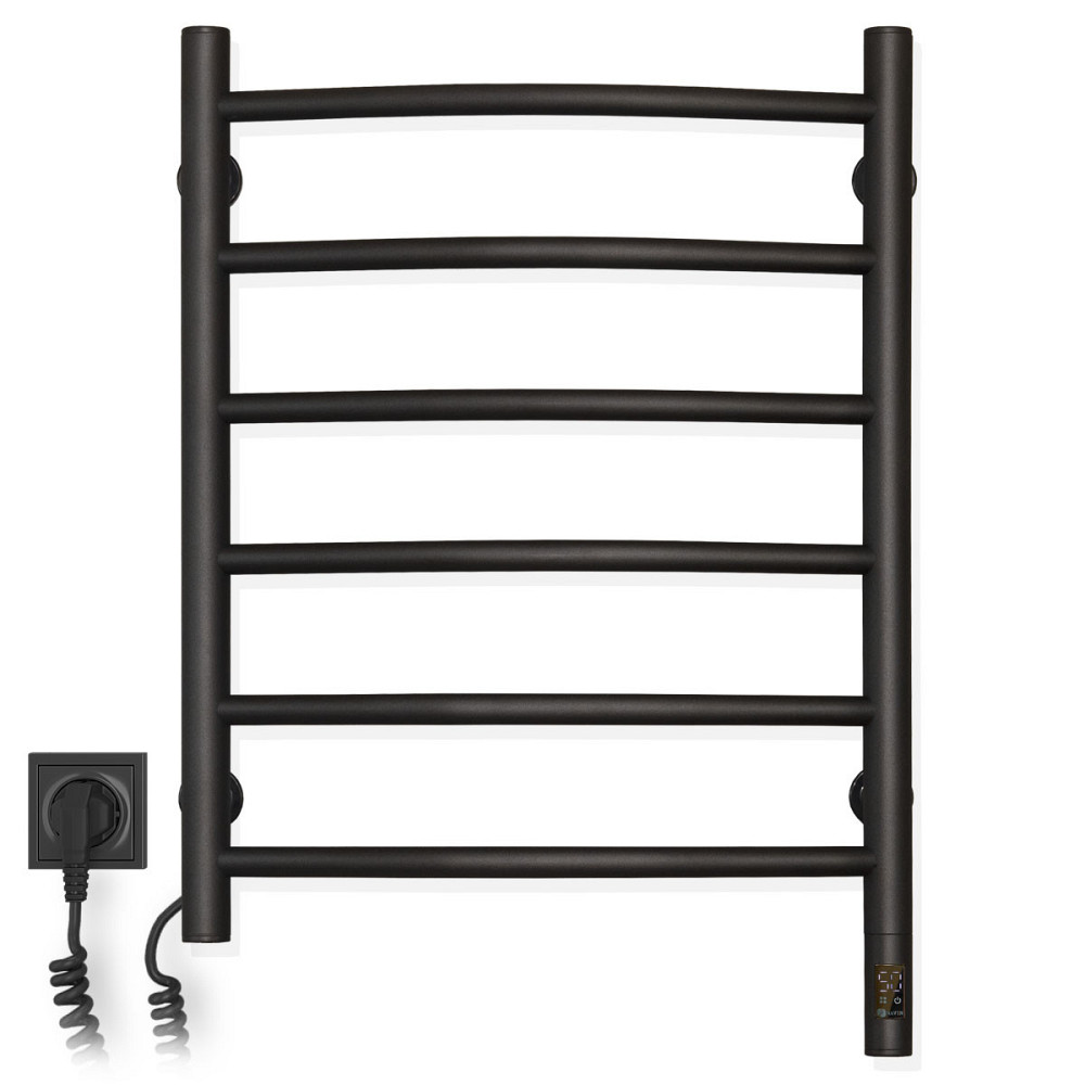 Рушникосушка електрична NAVIN Камелія 480х600 Sensor ліва з таймером, чорний муар Київ - фото 2