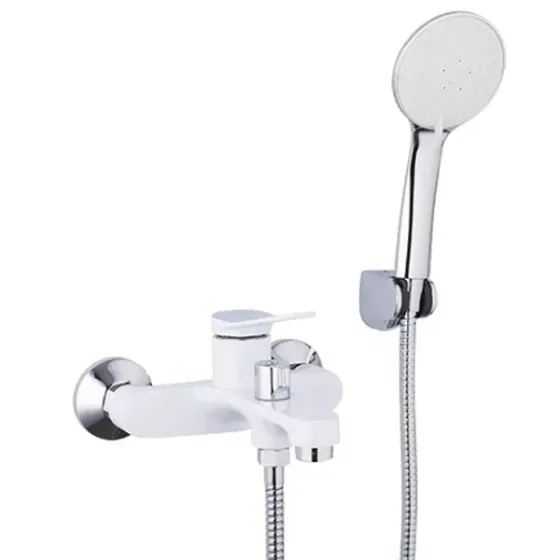 Змішувач для ванни з душовим гарнітуром Frap F3245 білий/хром Київ