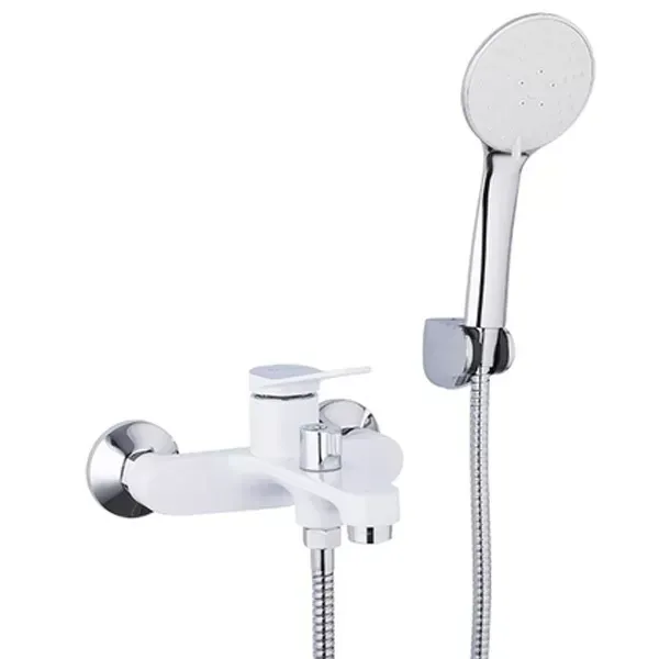 Смеситель для ванны с душевым гарнитуром Frap F3245 белый/хром Киев - изображение 1