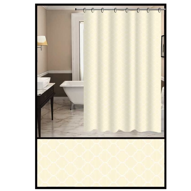 Штора для ванной 180*180 (узор бежевый) полиэтилен Zerix SCP-006 Харьков - изображение 1