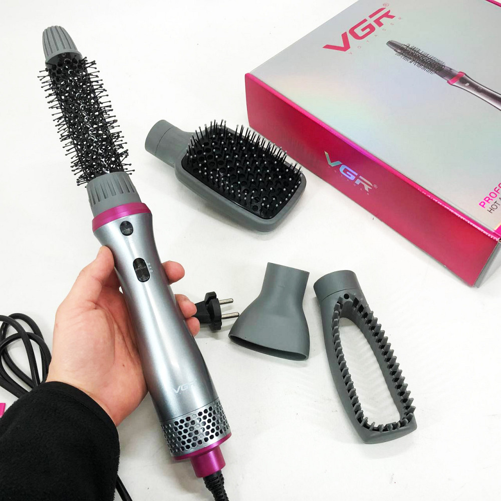 Багатофункціональний гребінець з гарячим повітрям 4в1, Фен з регулюванням температури і потоку повітря WL-47 Київ - фото 8