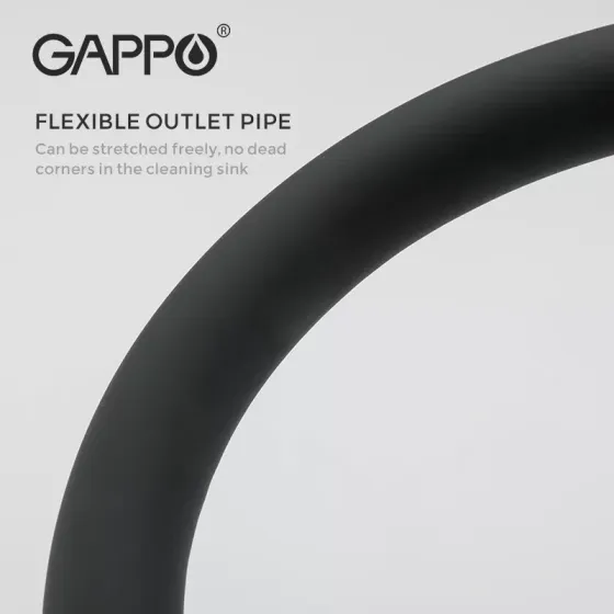 Змішувач для кухні під фільтр GAPPO G4398-36 з гнучким виливом, чорний Київ
