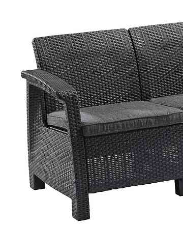 Диван пластиковий садовий Keter Corfu II Love seat, графіт Київ