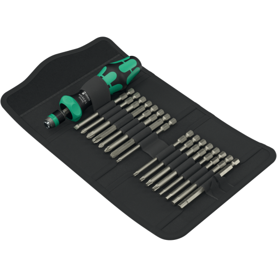 Трещеточная отвертка-битодержатель 1/4'' Wera 16-в-1 с удлиненными битами 89мм 05051530001 Одесса