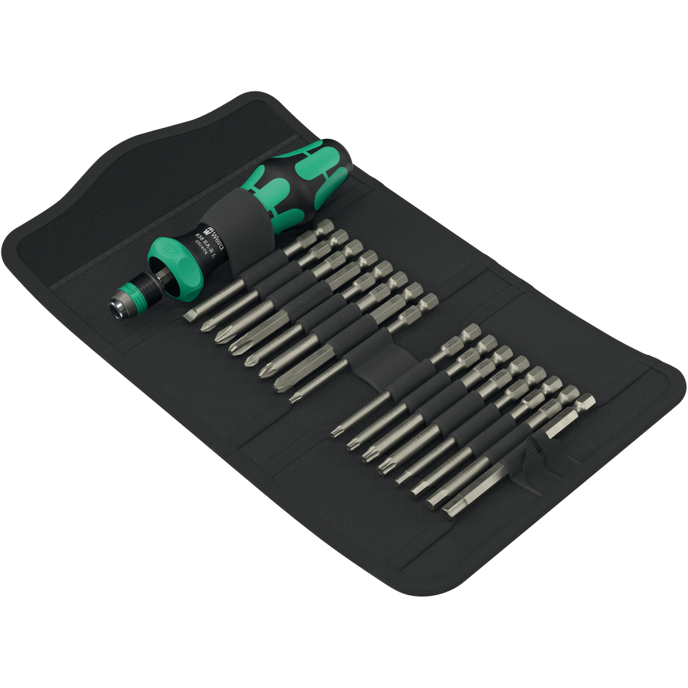 Трещеточная отвертка-битодержатель 1/4'' Wera 16-в-1 с удлиненными битами 89мм 05051530001 Одесса - изображение 1