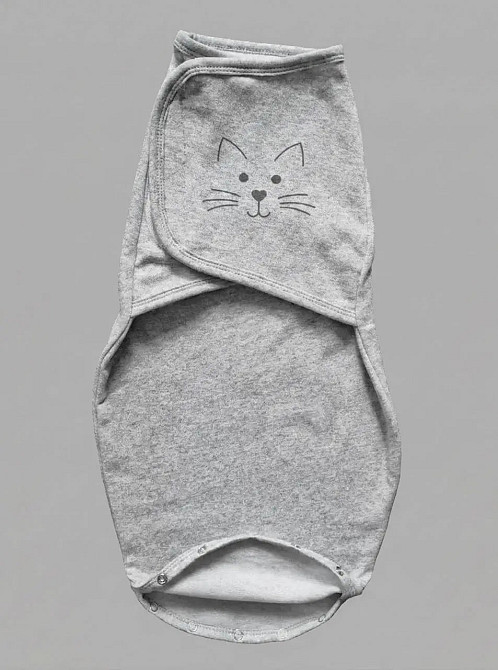 Європелюшка - кокон для новонароджених на липучці з кнопками зріст 56 - 62 см (0 - 3 місяці) футер BST Сірий 2 Кривий Ріг - фото 1