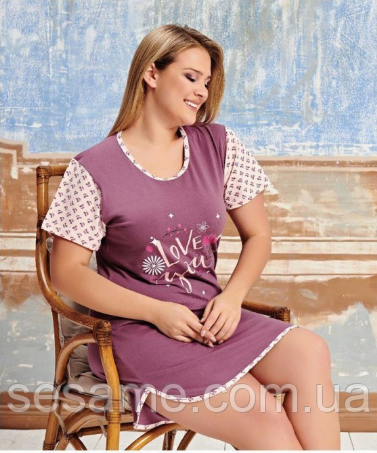 Піжама жіноча комплект для сну, нічна сорочка, нічнушка батал ТМ Rubina 3940 (Туреччина) Харків - фото 1