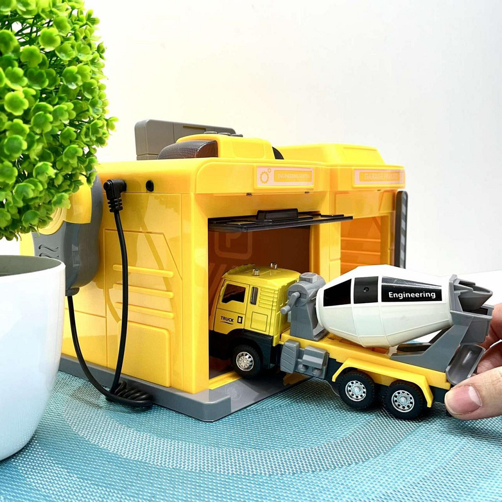 Гараж з машинкою Chengmei Toys Бетонозмішувач з світловими та звуковими ефектами Жовтий (CLM-553) Чернігів - фото 5