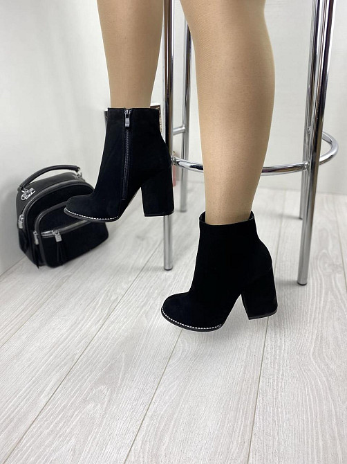 SANTINI Черевики жіночі SANTINI чорні замша натуральна висота 11см каблук 10см розмір 35-39 (95 Коломыя - изображение 6