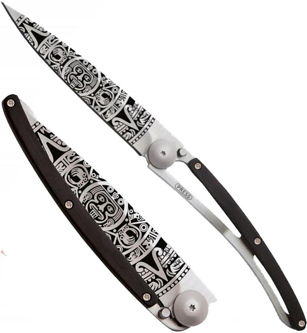 Універсальний Складаний Ніж з лазерним гравіюванням Ацтекське Сонце Deejo "37 грам" (1CB000073) Сталь Нововолинськ - фото 1
