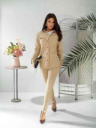 Женский стильный привлекательный костюм микро флис на дайвинге Бежевий, 46/48 Одесса