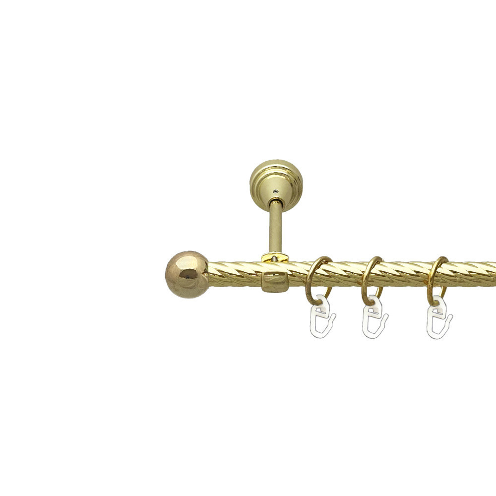 Карниз Orvit Куля Болонь металевий однорядний відкритий скручена труба кільце металеве Золото 16 мм 240 см (00-00024782) Львів - фото 1