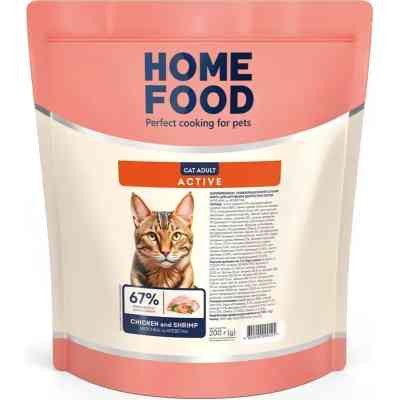 Сухий корм для кішок Home Food For active з куркою та креветками 200 г (4820290090125) Вінниця