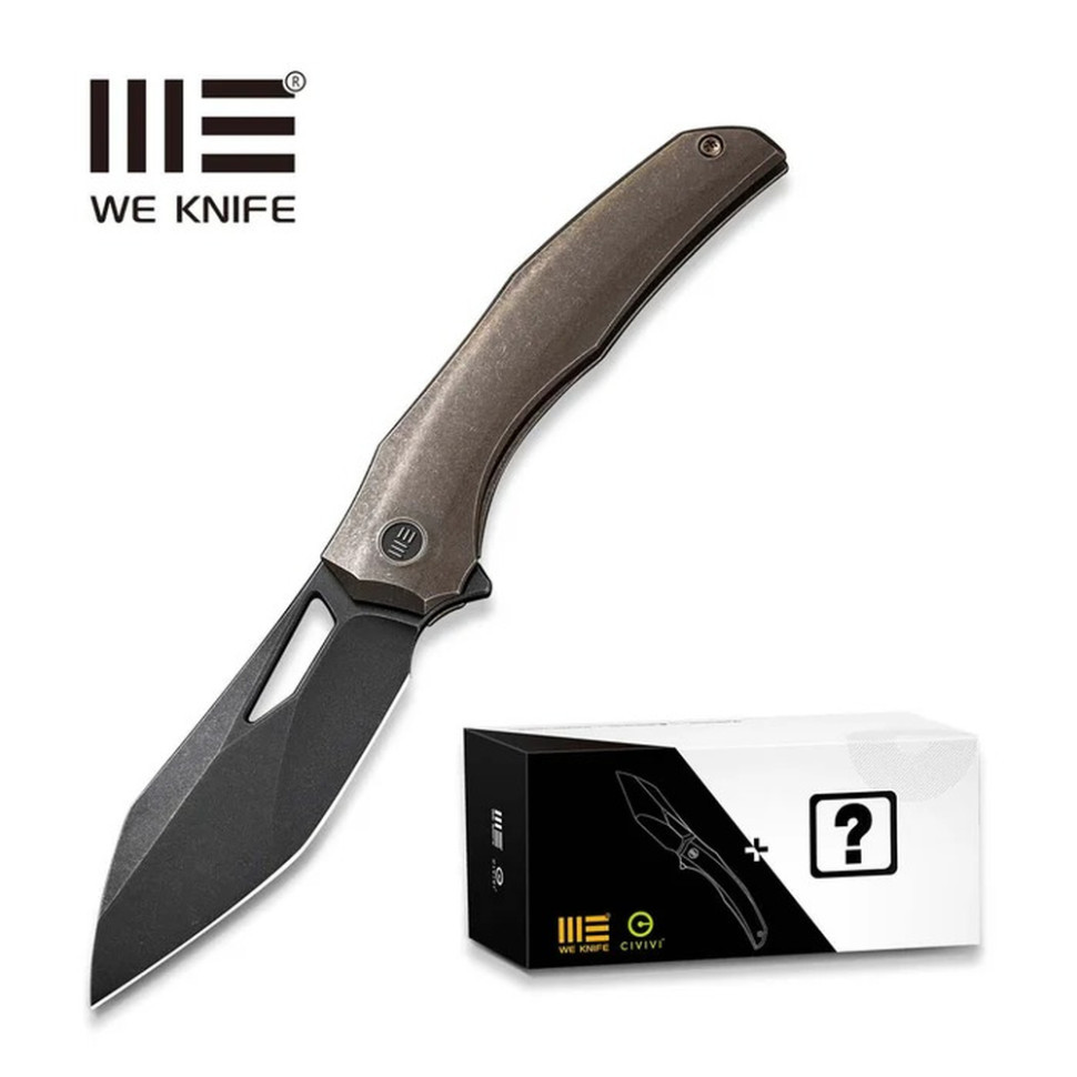Ніж складаний туристичний WE Knife Ignio Mystery Box, (8.4 см) CPM 20CV / титан 6AL4V бронзовий Київ - фото 10