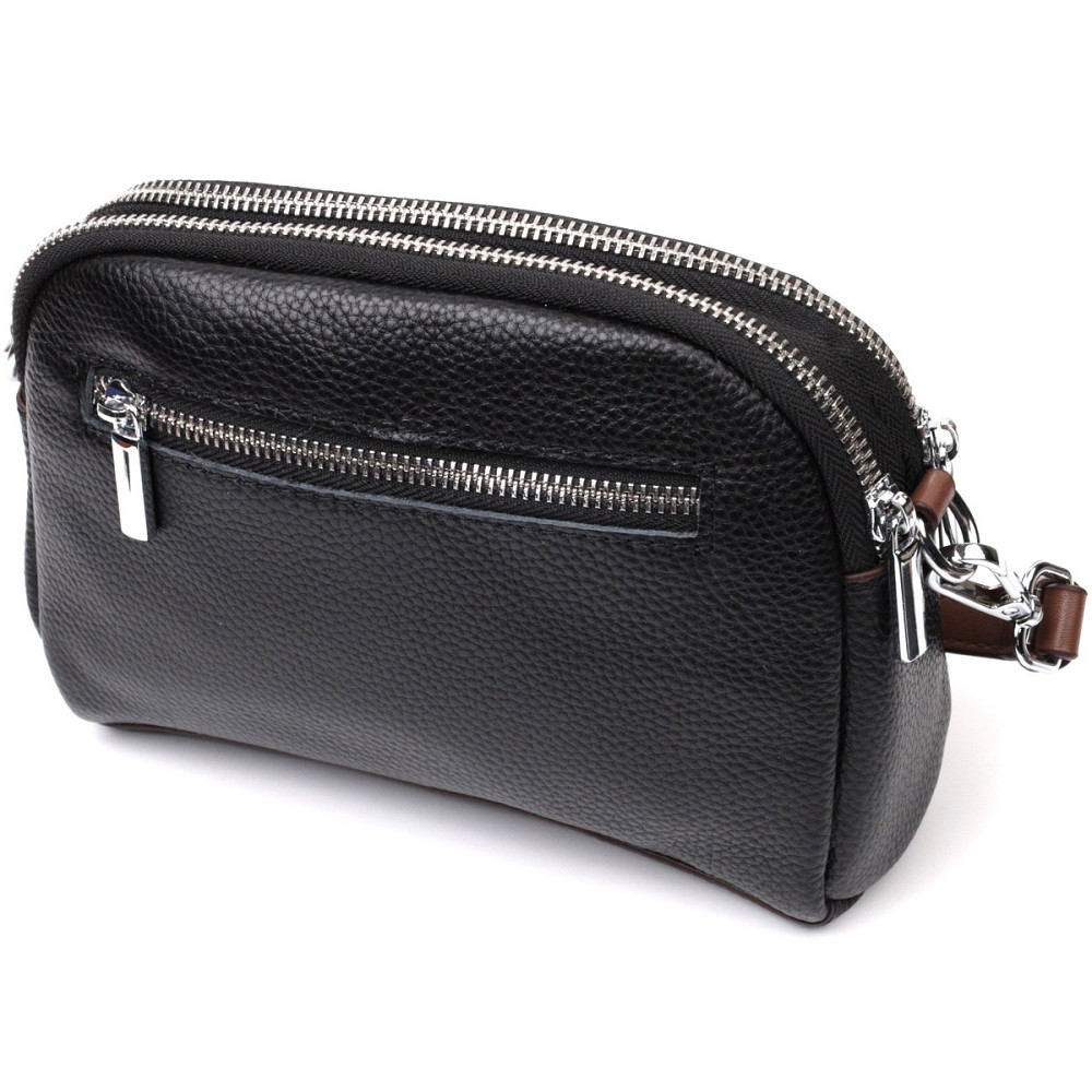 Кожаная маленькая повседневная сумка для женщин Vintage 22324 Черная Киев - изображение 2