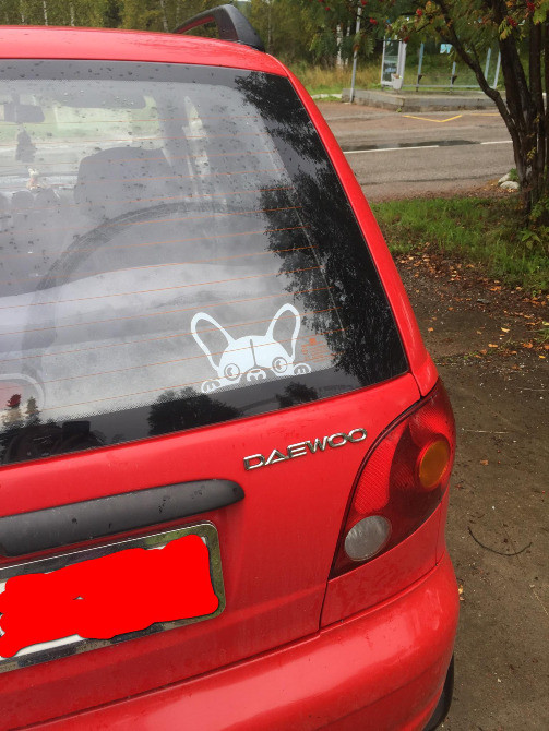 Наклейка на авто Собака Біла світловідбивна Київ - фото 3