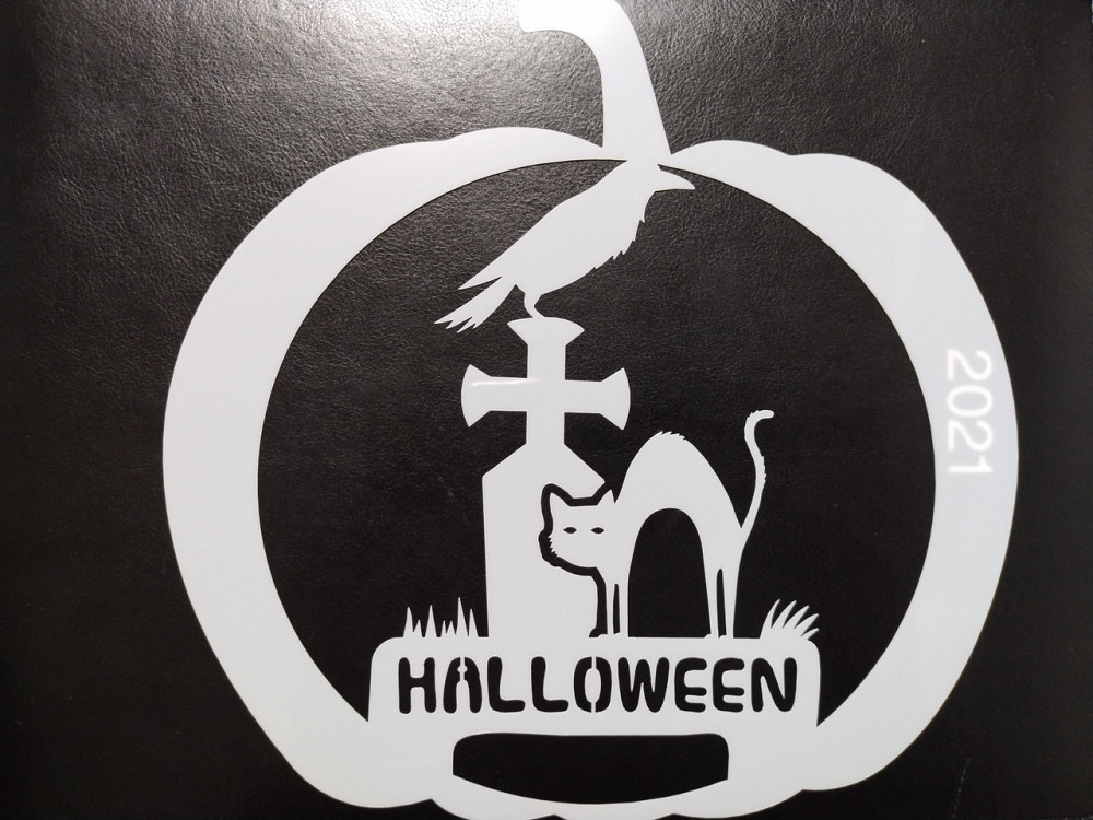 Трафарет на Хэллоуин Кладбище 20 на 16 см серый Киев - изображение 1