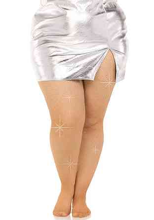 Колготки Leg Avenue Rhinestone micro net tights Plus size Caramel, мелкая сетка, стразы Sex Aura Киев