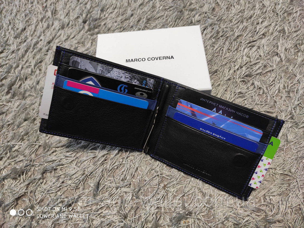 Компактний чоловічий гаманець з зажимом на магнітах із шкіри Marco coverna MC 1008 A Київ - фото 4