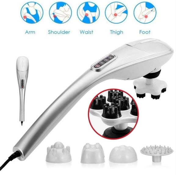 Ручний масажер 701-В для шиї, спини і тіла (5 насадок) Вінниця - фото 6