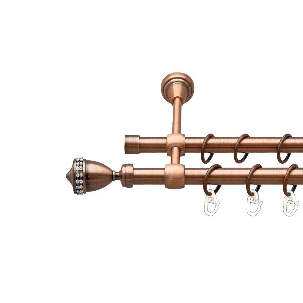 Карниз Orvit Етернія металевий дворядний литий гладка труба кільце металеве Мідь 16\16 мм 300 см (00-00019572) Львов - изображение 1