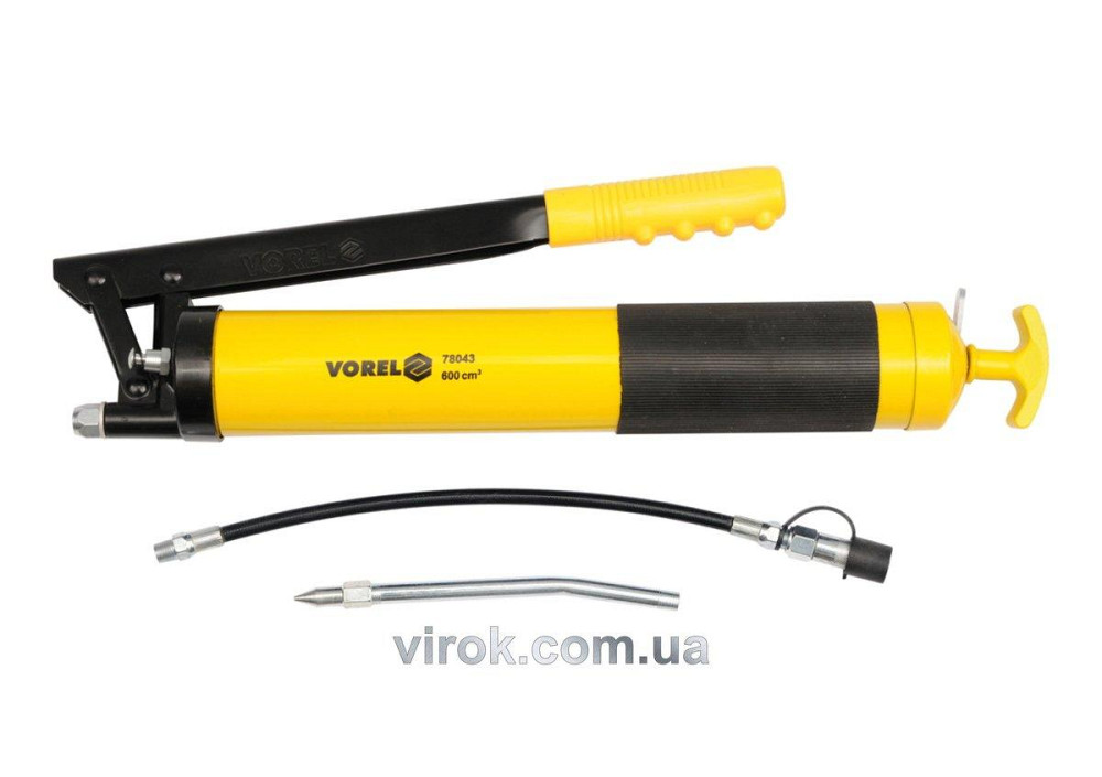 Шприц мастильний VOREL, V= 600 см³, 41-69 MPa. з гнучкою і жорсткою трубками [6/12] Одесса - изображение 1