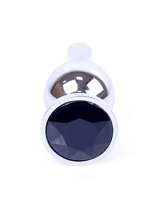 Анальная пробка - Jewellery Silver Long Plug Black Sex Aura Киев