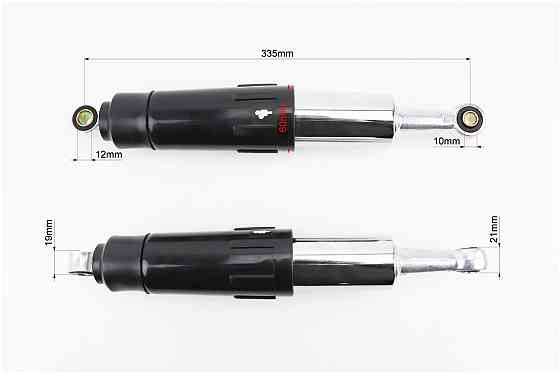 Амортизатор задній JH/CB/CG - 345мм*d60мм (втулка 12мм / втулка 10мм) закритий регул., чорний к-кт 2шт Київ